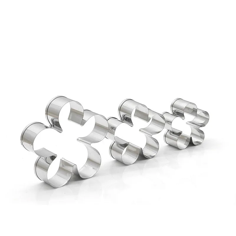 3 Pcs/Set Flower Shape Baking Mould Stainless Steel Cookie Cutter Plunger DIY Biscuit Cookie Mold Kitchen Pastry Stencils 3 Pcs/Set Flower Shape Baking Mould Stainless Steel Cookie Cutter Plunger DIY Biscuit Cookie Mold Kitchen Pastry Stencils