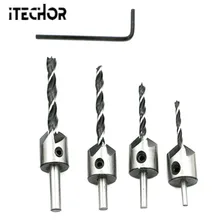ITECHOR 4+ 1 трехконечная Зенковка сверло набор стамесок Шестигранная ручка гаечный ключ
