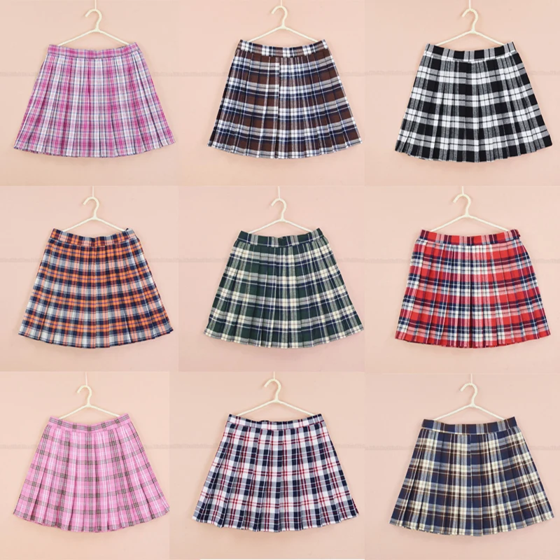 

Hot sale summer women fashion Campus wind Kawaii high waist Pleated lattice A-line skirt Large size XS-4xL