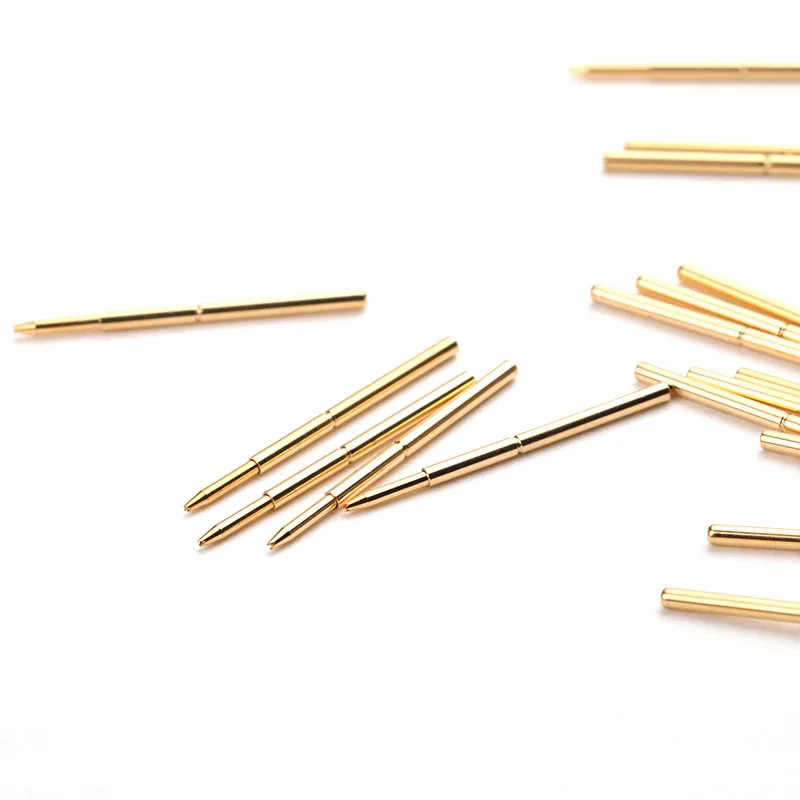 Test Circuit Board Instrument Tool Voltage Test Probe Tip Spring Total Length 24.5mm Brass Gold Plated For PA160-F 100pcs