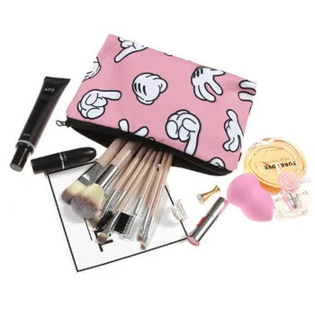 

Women Travel Makeup Bag Gesture Print Portable Type Make Up Bag Travel Toiletry Storage Cosmetic Case Pencil Case neceser mujer