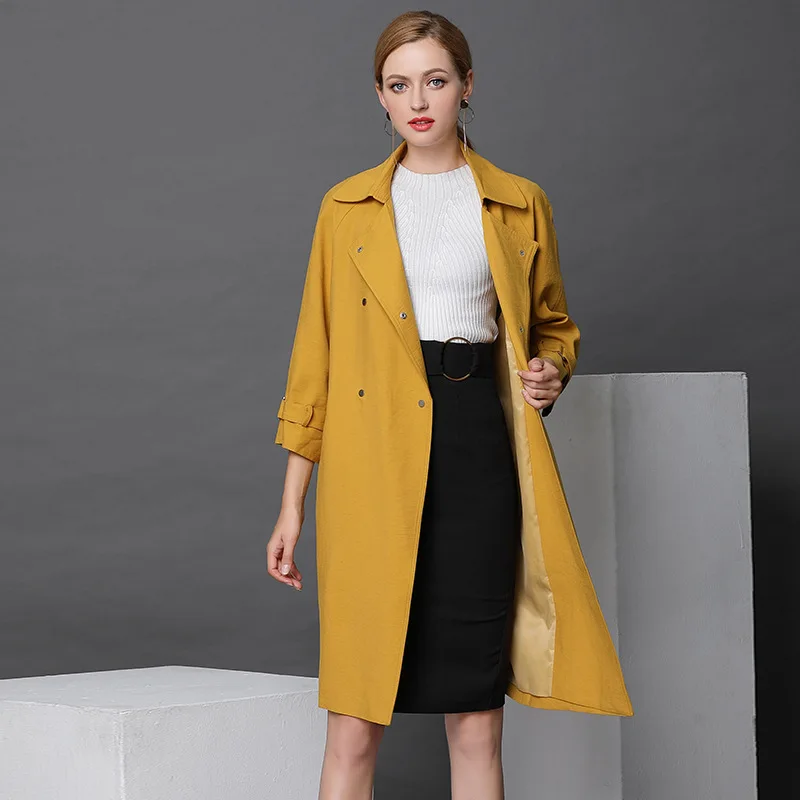 2018 New High-end Trench Coat For Women Early Spring Double Breasted Women Long British Women's Windbreaker Casaco Feminino 2018 New High-end Trench Coat For Women Early Spring Double Breasted Women Long British Women's Windbreaker Casaco Feminino