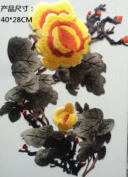 

large flowers embroidery patches,clothing decoration flower patch,sewing accessories