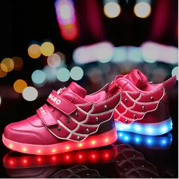 

7 Colors Kids Sneakers LED Luminous 2018 New Brand USB Charging Lighted Sneakers Boy/Girls Colorful Children Shoes with lights