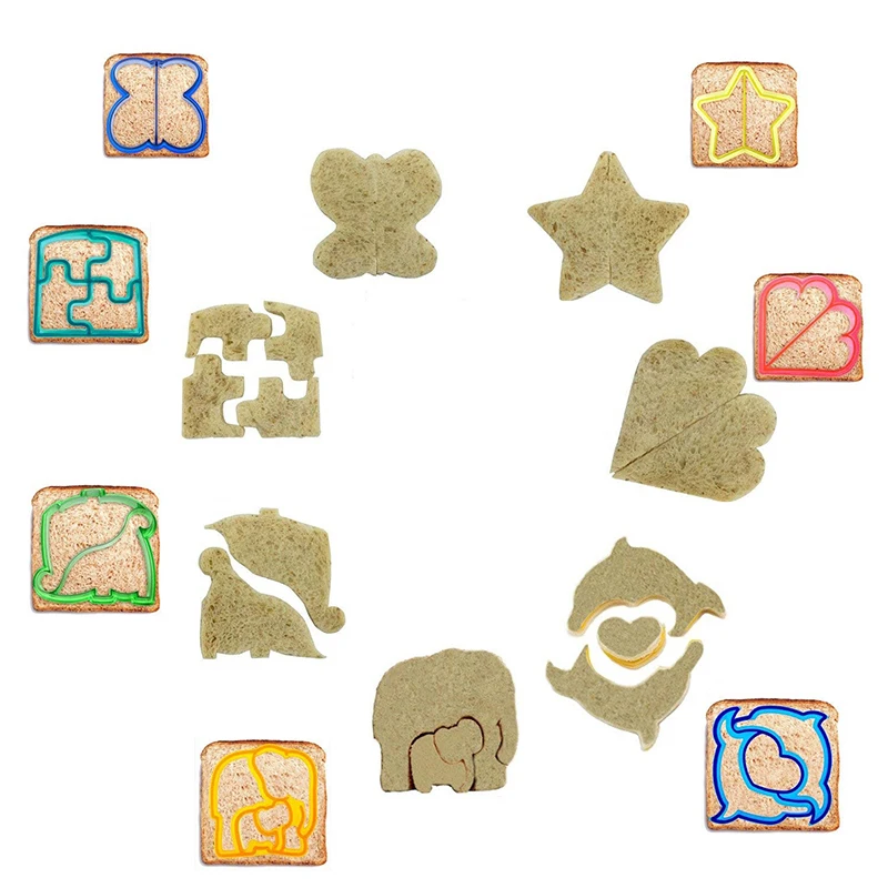 Сэндвич набор фрез 7-геометрические фигуры тосты печенье пресс-форма для торта печенье Еда резак для детей Коробки для обедов