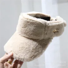 Бейсбольная кепка, Новая Осенняя шапка, Теплая Верхняя шапка, зимняя верхняя бейсбольная кепка с кроличьим мехом, модные зимние шляпы для женщин