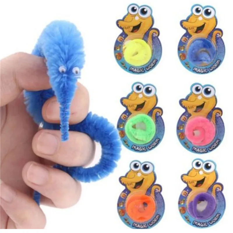 10/6/1 pcs Funny Toys Magic Trick Twisty Fuzzy Worm Kids Cartoon Animals Toys Bile Pussy Mr Fuzzy Street Dolls Blister Card