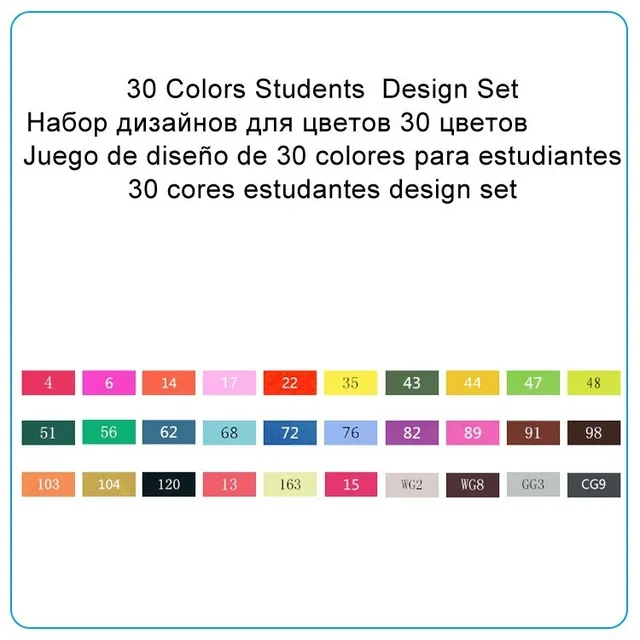 Black 30 Students TOUCHNEW 30/40/60/80 Цвета маркер для рисования набор на спиртовой основе кисть манга рисунок Профессиональный эскиз Маркеры Ручка товары для рукоделия - Цвет: Black 30 Students