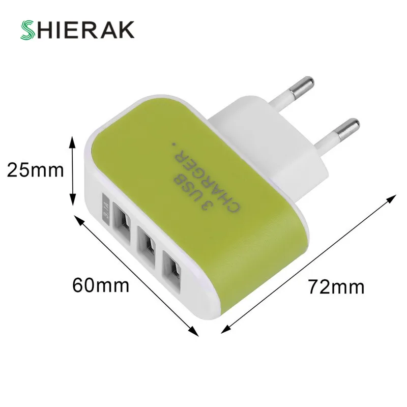 SHIERAK, тройной usb порт, настенная розетка, для дома, путешествий, AC, зарядное устройство, адаптер, 1.5A, ЕС, вилка