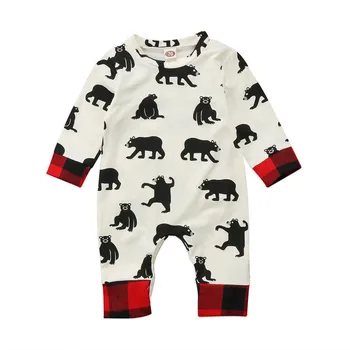 

PUDCOCO Newest Newborn Kid Baby Boy Girl Bear Casual Clothes Pop Active Jumpsuit Cotton Rompers Playsuit Outfits 0-24M
