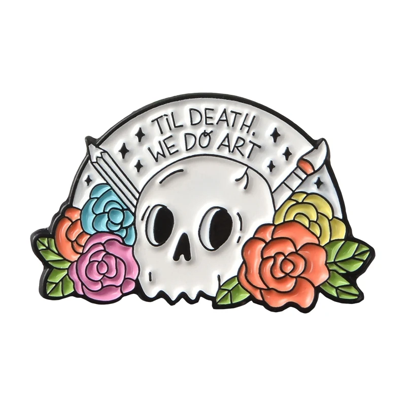 do art Панк Dead эмалированные булавки гроб Deadth grim Reaper пальмовый топор мешочек для брошек одежды Нагрудные Значки модные крутые ювелирные изделия - Окраска металла: do art