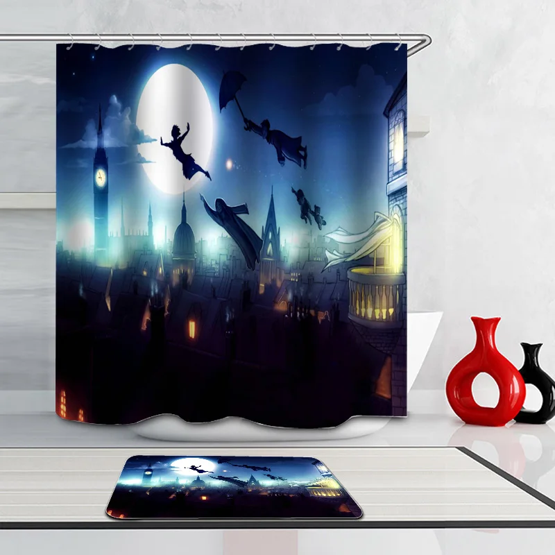 

Dropshipping Gothic Skull Shower Curtain Waterproof Polyester Fabric Bath Curtain for The Bathroom Decorate 12pcs Plastic hooks