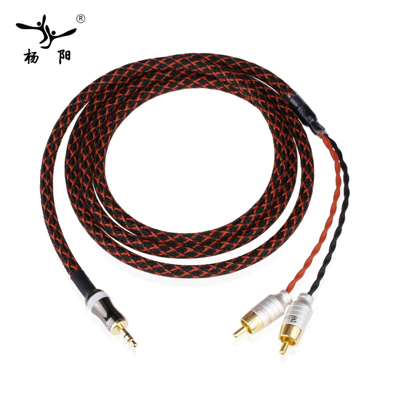 YYAUDIO Hifi Canare L 4E6S 3 5 мм на 2RCA аудио кабель ПК усилитель для мобильного телефона