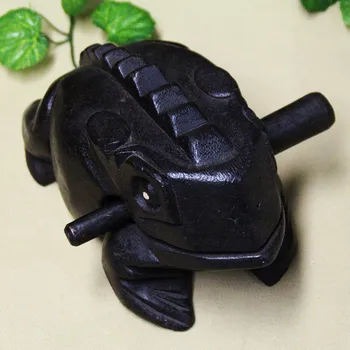 

Southeast Asian Handmade Wood Sculpture Black Solid Wood Treasures Fill Auspicious Thailand Traditional Craft Wooden Lucky Frogs