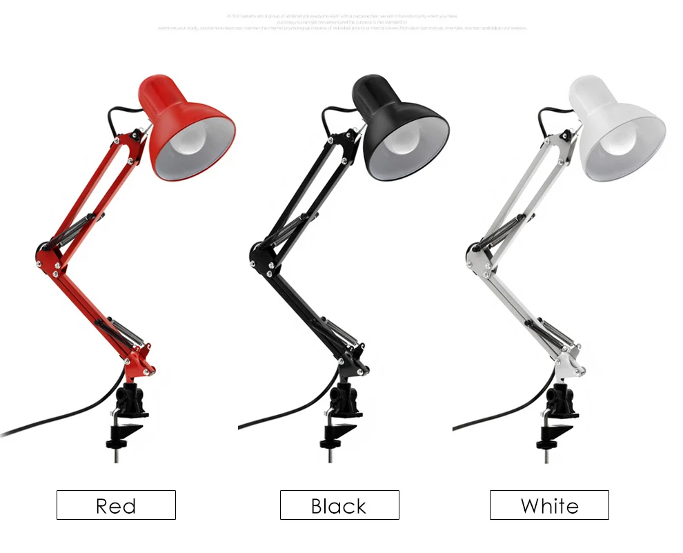 Регулируемая Настольная лампа E27, лампа с европейской вилкой, светодиодный настольный светильник для украшения офиса, освещение для чтения, для учебы, кроме спальни, гостиной