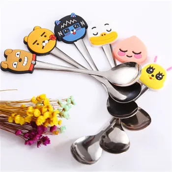 

Kid Creative Kitchen Tableware Feeding Products Child Cartoon Utensils Newborn Baby Stainless Steel Coffee Stainless Steel Spoon