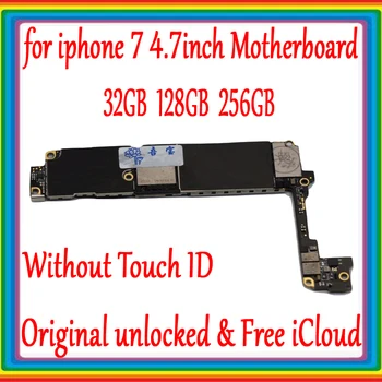 

Original unlocked for iphone 7 Motherboard without Touch ID,Free iCloud for iphone 7 Mainboard 32GB 128GB 256GB Logic board