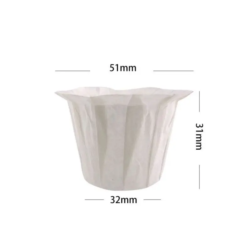 100 قطعة الأبيض مرشحات القهوة حصة واحدة ورقة ل ماكينة القهوة ورق فلتر كعكة كأس ورق فلتر القهوة وعاء Coffeeware