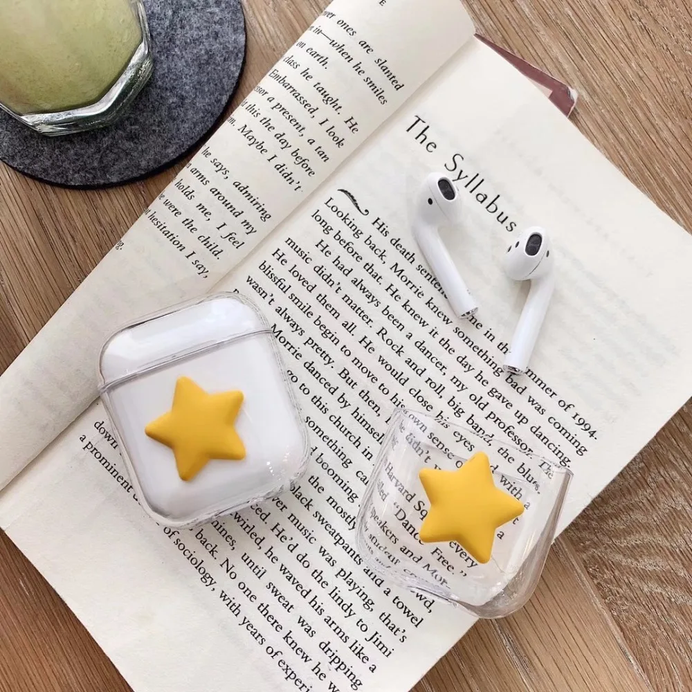 

Transparent Case FOR airpod PC Case Cover Bluetooth Wireless Earphone Case For AirPods Apple Box star Transparent Headset case