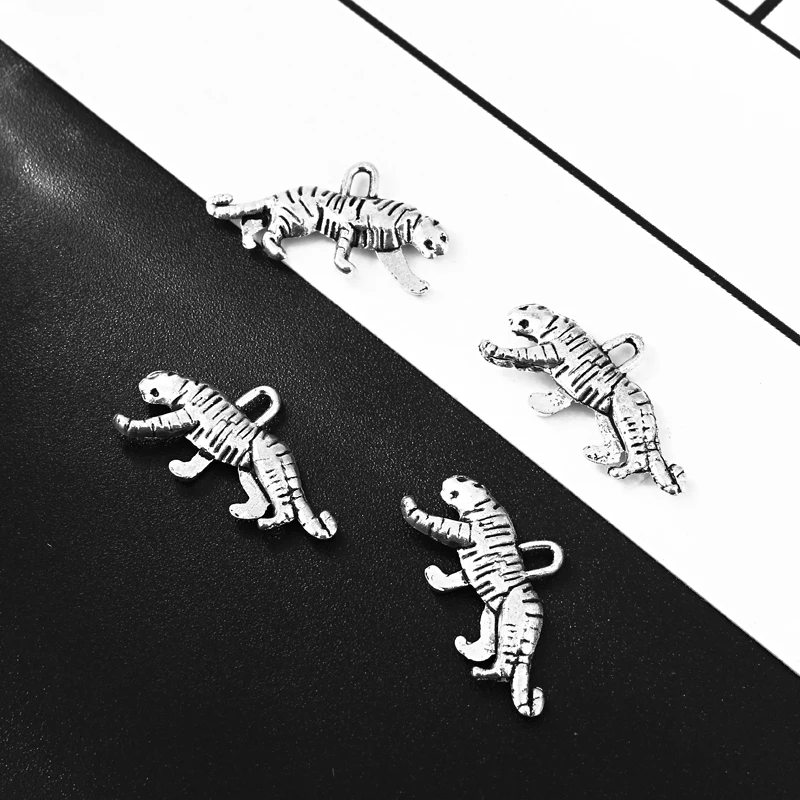 5pcs Punk Leopard Animal Earrings Charms Jewelry Findings New Personality Ancient Silver Bracelet Necklace Pendant Making C106 | Украшения