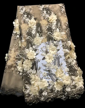 

African Lace Fabric 2019 High Quality Nigerian Lace Fabrics Tissu Africain Guipure Embroidery French Tulle Lace Fabric ALC-Z01