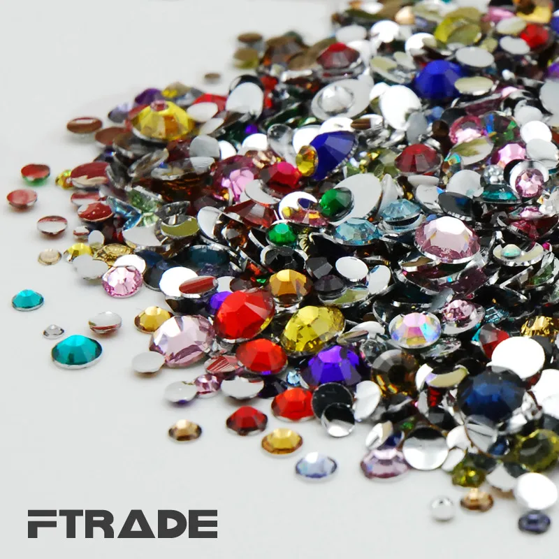 Mixed-Sizes-SS6-SS30-2MM-6-5MM-36color-Acrylic-rhinestones-3D-Nail-Art-flat-back-rhinestones