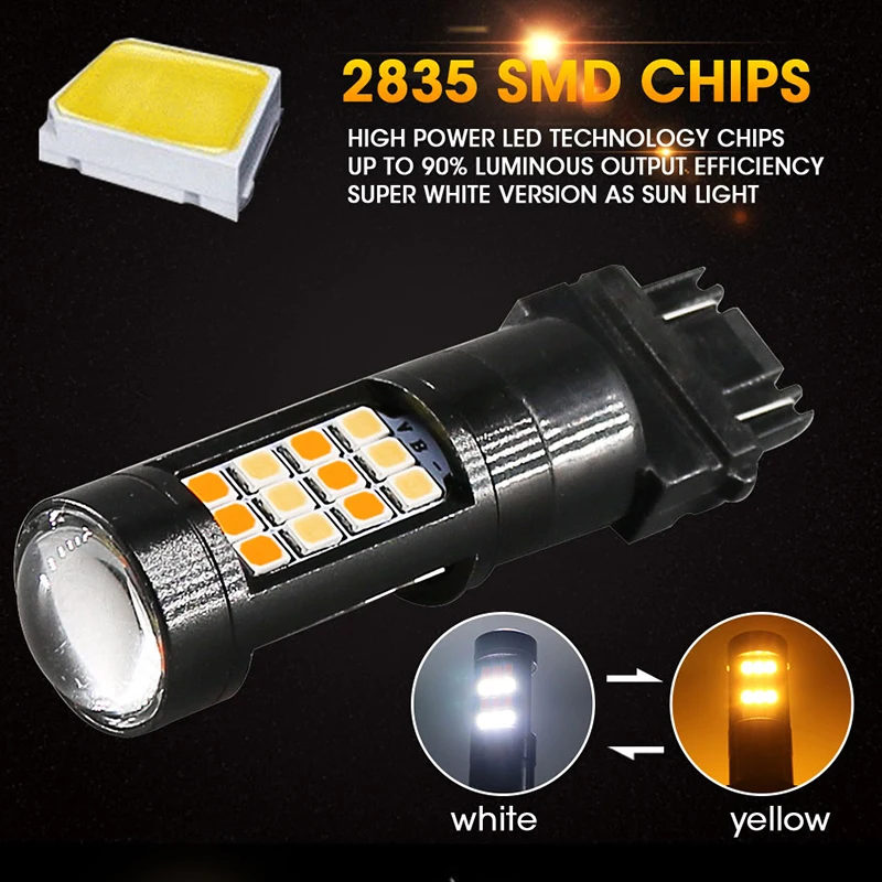 2 шт. Двухцветные светодиодные лампы T25 3157 SMD Led для сигнала поворота|Сигнальная