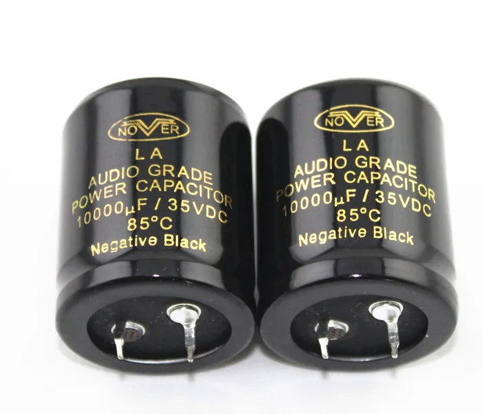 

2PCS NOVER Audio Grade Power Capacitor 10000UF/35VDC Negative Black Capacitance
