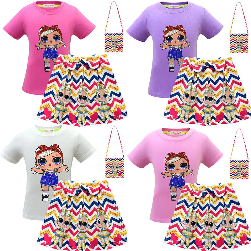 

Little Kids Girl Clothing Sets Summer Unicorn Baby Girls Clothes Short Sleeve T-Shirt+Pant Dress 3Pcs Children Lol Clothes Suits