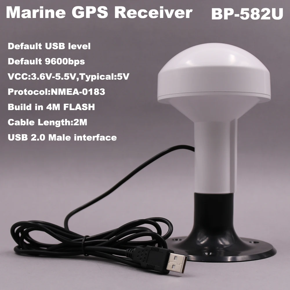 BEITIAN USB морской gps приемник, лодка корабль приемник GNSS антенны, 9600bps, 4M Flash разъем USB 2,0 w/пластиковая основа, BP-582U