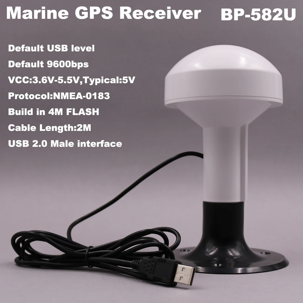 

BEITIAN USB Marine GPS receiver,boat ship GNSS Receiver Antenna,9600bps,4M Flash,USB 2.0 connector w/ plastic base,BP-582U