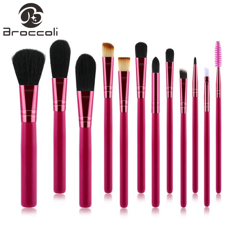 

Broccoli 12pcs Korea Style Makeup Brushes Pink Powder Foundation Eyeshadow Make Up Brushes Cosmetics Beauty Tools Soft Synthetic