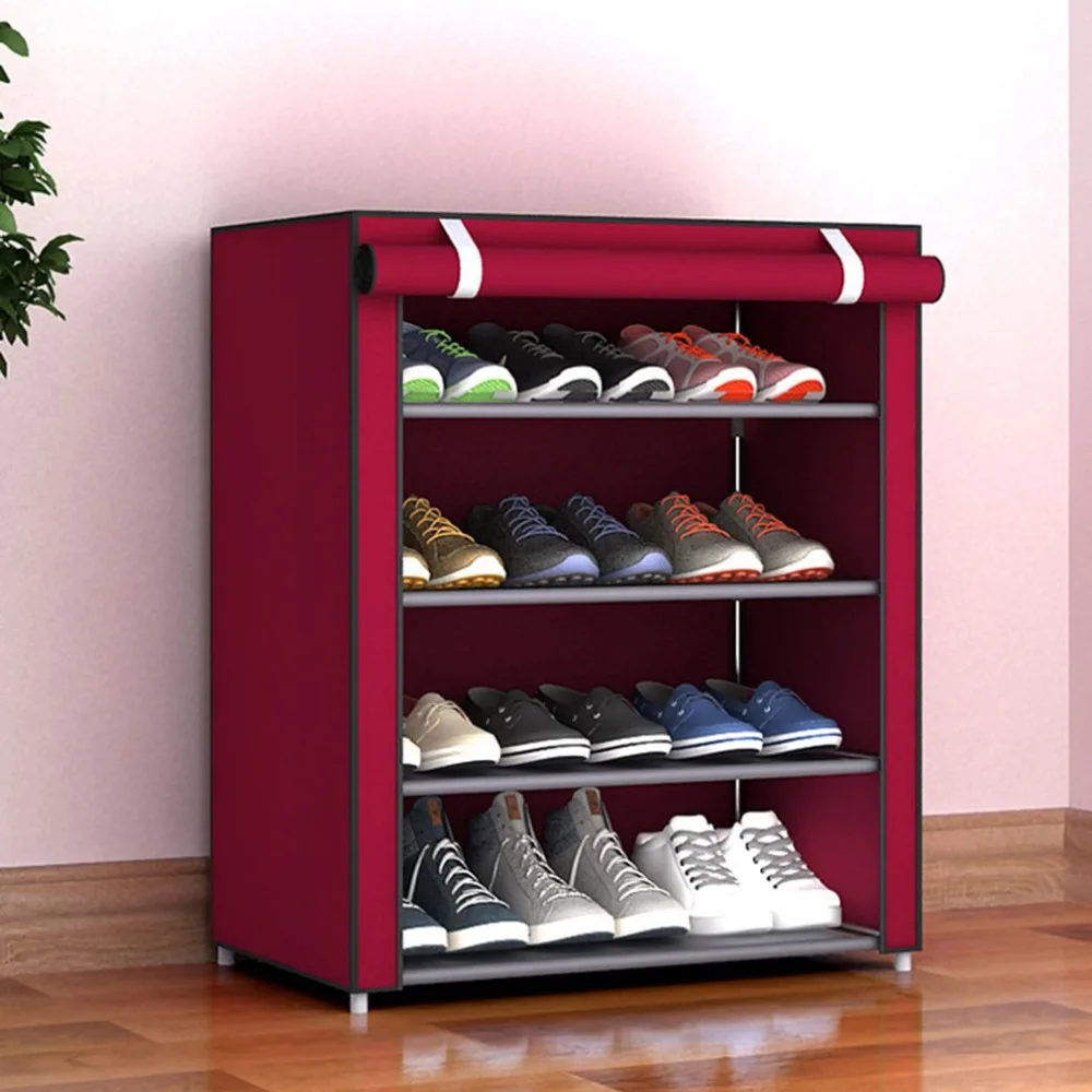 5 слоев DIY большой емкости обувной стеллаж нетканый стоячий стеллаж для хранения предотвращения пыли обувной Органайзер обувной шкаф, домашняя мебель