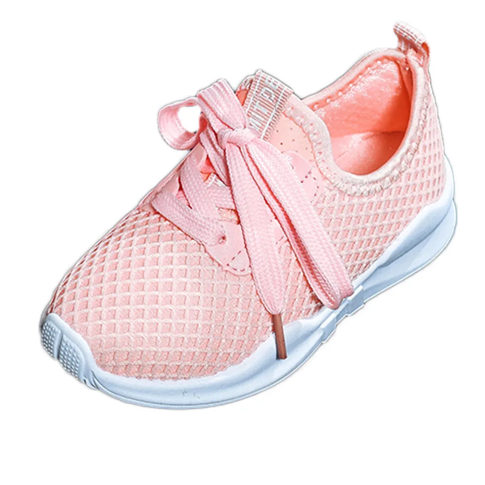 

2018 new Children's letter laces shoes boys and girls breathable shoes mesh shoes solid color Calzado para nios YL-NEW