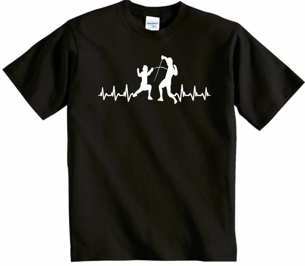 

New T Shirt Men O-Neck Tops Its In My Heartbeat Fencing Uk P&P Perfect Fencing Gift Or Present T Shirt Sweatshirt