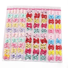20pcs Baby Bow Hair Clips for Girls Children Hairpins Hair Accessories Color Flower Barrettes Cute Pet Kids Ribbon Clip Pins 4cm