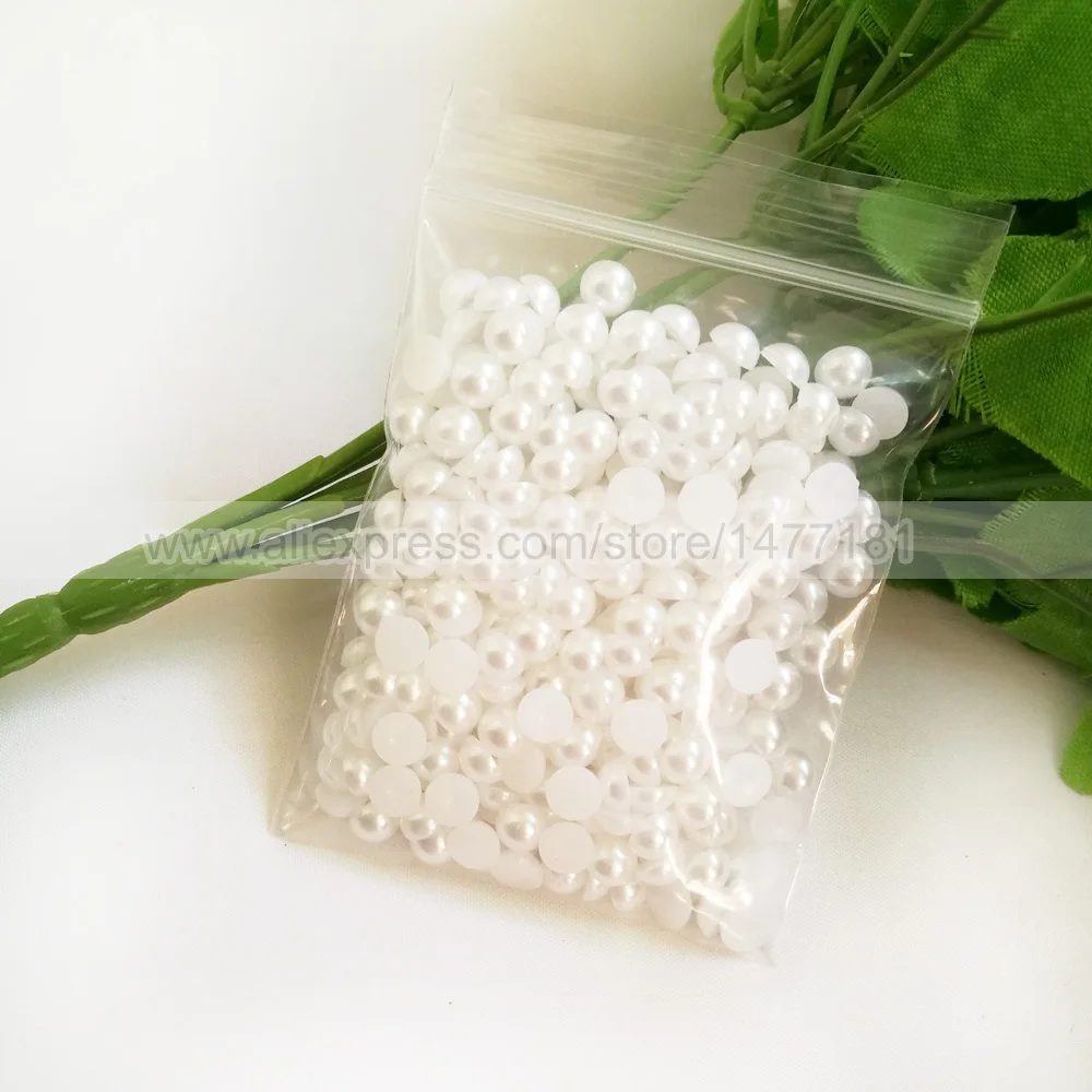 6mm Half Round Pearls white