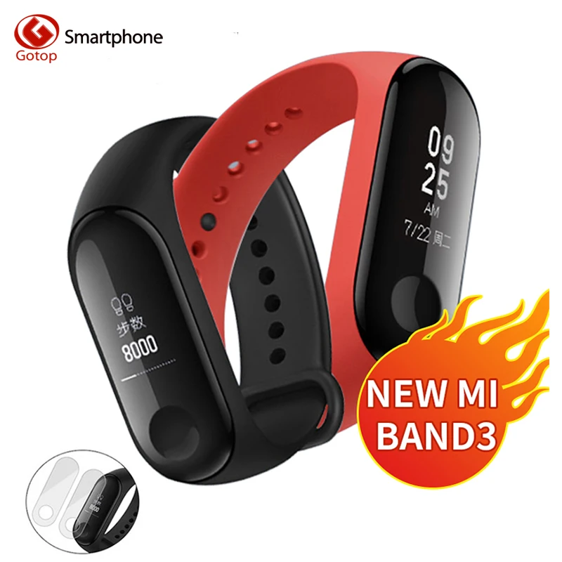 

Xiaomi Mi Band 3 Smart Watch Miband 3 Heart Rate Caller ID Waterproof OLED Touch Screen Smart Wristband Fitness Tracker Bracelet