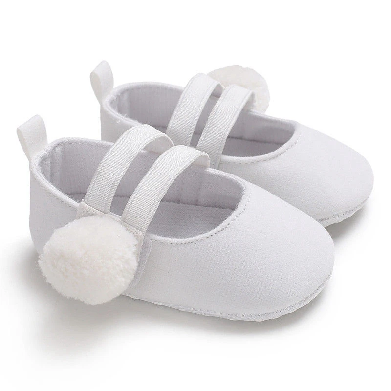 Новинка для новорожденных; для маленьких девочек волосы мяч принцессы обувь мягкая подошва Нескользящие Детские туфельки Лето Повседневное - Цвет: Белый
