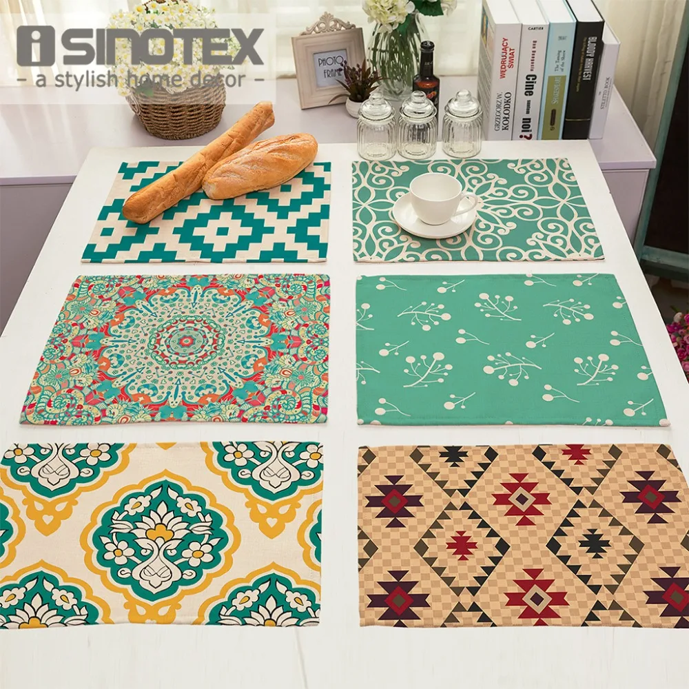 Placemat Table Mat Geometric Printed For Tables Christmas Heat