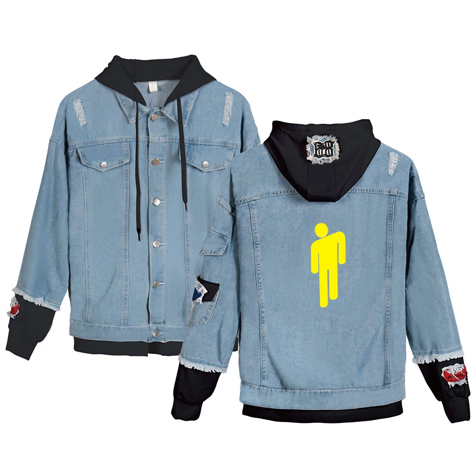 Finest  European Young Singer Billie Eilish 2019 New Fashion Denim Jacket Women Spring And Autumn Casual Wo
