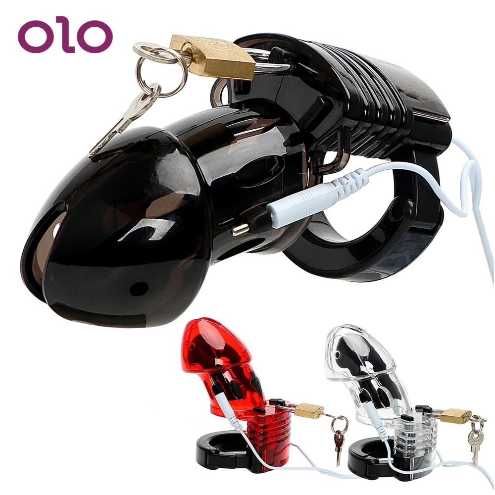OLO Adult Products Penis Cock Cage Male Chastity Device Medical Themed Toys Electric Shock font b