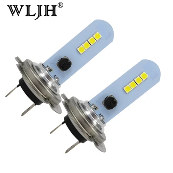 

WLJH 2pcs H7 led Car lights 1000lm LED Bulb White Fog Lights Car DRL Daylight Kit Car-styling Lamp for Chevrolet Honda Ford Kia