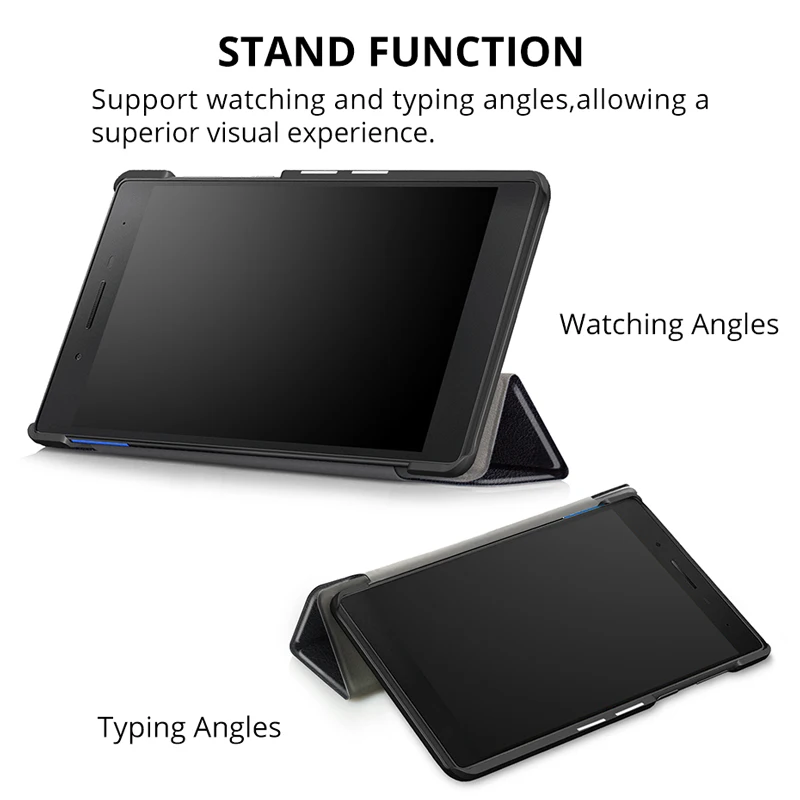Тонкий складной чехол подставка iBuyiWin из искусственной кожи для Lenovo Tab 7 Essential TB 7304F