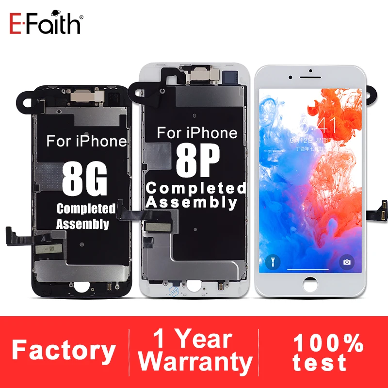 

10PCS EFaith A+++LCD Or Display For iPhone 8 and 8 Plus Touch Screen Full Assembly Replacement Lens Pantalla With Front camera