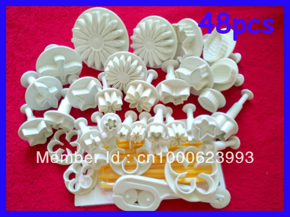 48pcs Sugarcraft Fondant Icing Mold Plunger Cookis Cutters Cake Decorating 12 sets | Дом и сад