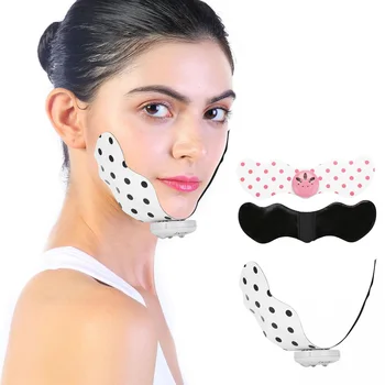 

Electric Mini Facial Slimming Pad Lifting Adjustable Silicone Firming Pads Point Massage Patch Lose Weight Fat 2 Color Face Lift