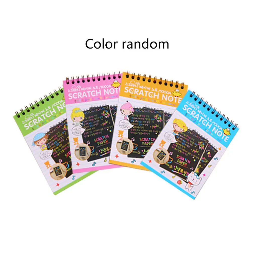 

Scratch graffiti this DIY cartoon sketchbook colorful scratch painting children surprise coating magic book