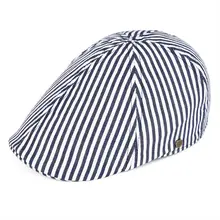 Voboom Морской полосы плоская кепка черный темно-синий береты 6 панель дизайн для мужчин и женщин хлопок шляпа в стиле Гэтсби Newsboy 147
