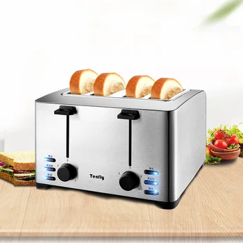 

Toaster household 4 slices breakfast toaster driver fully automatic toaster driver bread toaster kitchen appliances
